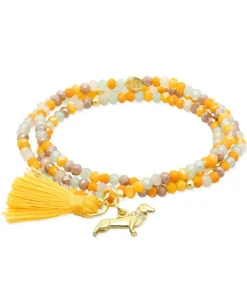 Marina García Zen Mostaza Pulsera Plata Baño Oro Cristales Strass | 90978U4