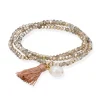 Marina García Zen Oro Pulsera Plata Perla | 90104UP