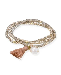 Marina García Zen Oro Pulsera Plata Perla | 90104UP