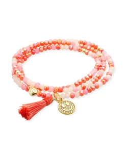 Marina García Zen Peach Pulsera Plata Baño Oro Circonitas | 91197U27