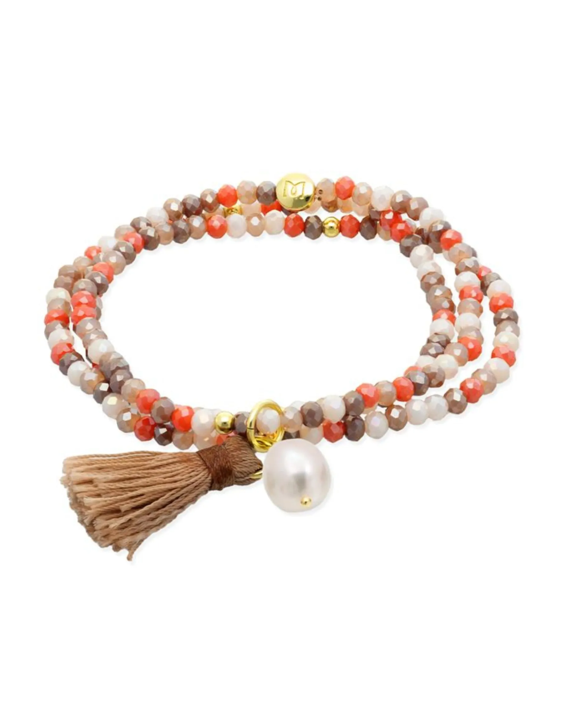 Marina García Zen Roble Pulsera Plata Baño Oro Perla | 90979UP