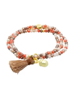 Marina García Zen Roble Pulsera Plata Baño Oro Cristales Strass | 90979U3