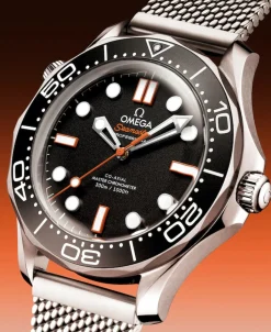 OMEGA Seamaster Diver 300M Negro Acero Brazalete Malla 42 mm | 210.30.42.20.01.018