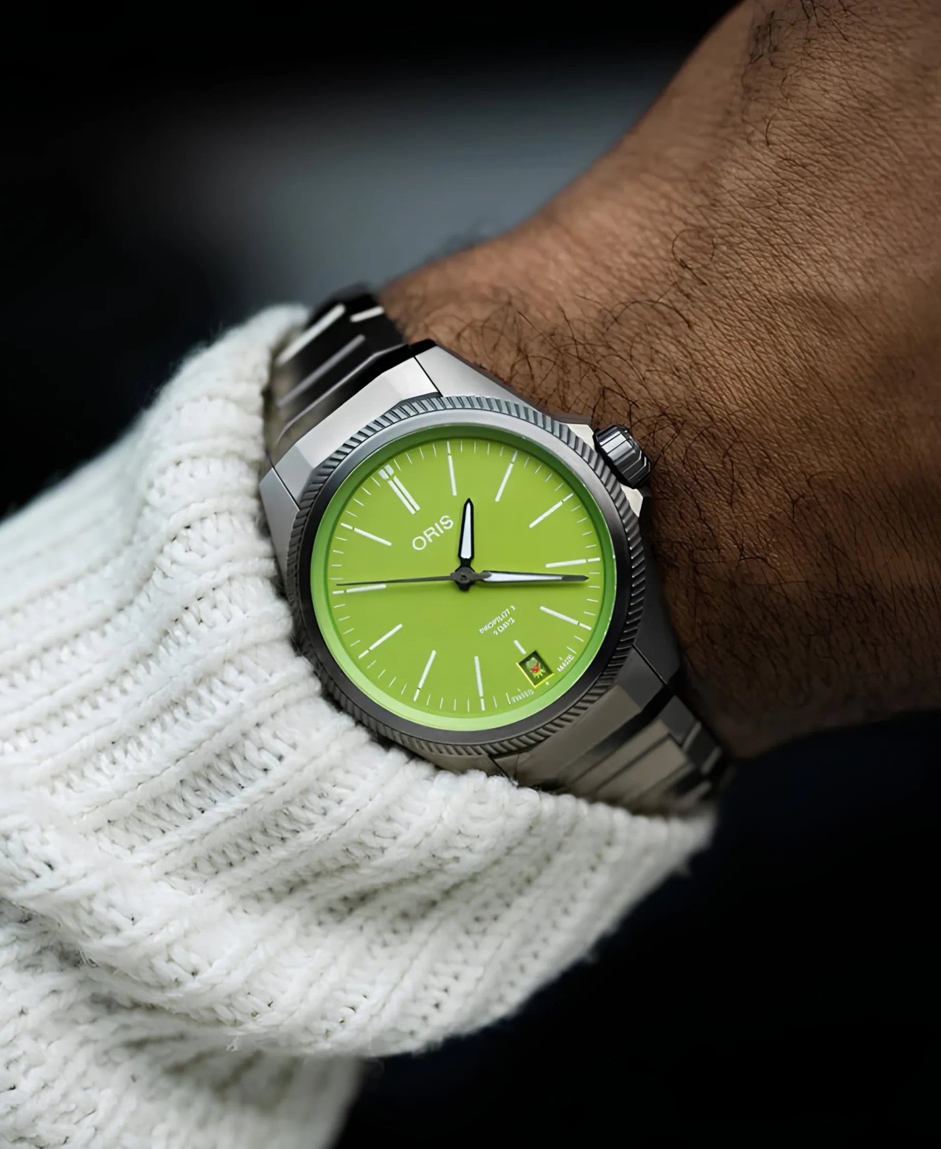 ORIS ProPilot X Kermit Edition Calibre 400 Verde Titanio 39 mm | 01 400 7778 7157-SET