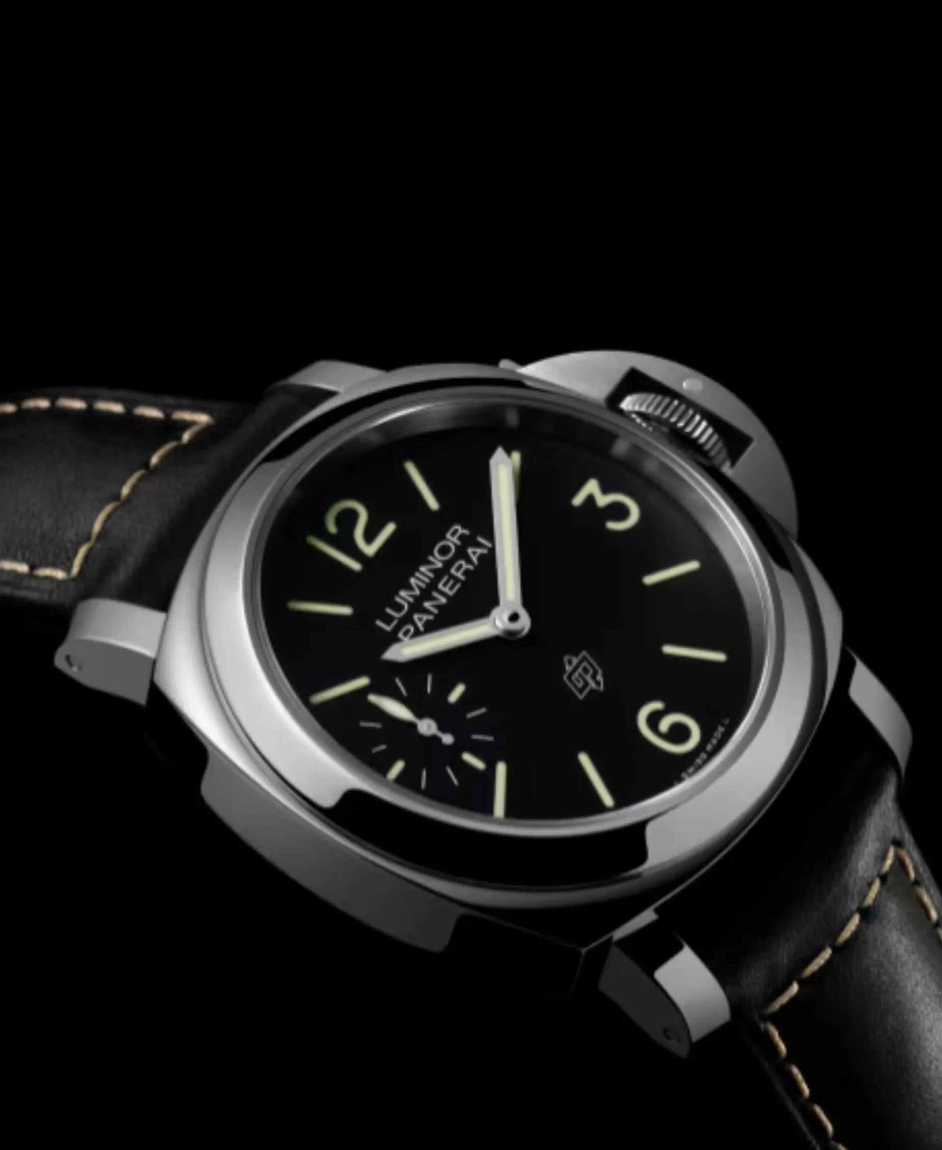 Panerai Luminor Logo Cuerda Manual Negro Acero 44 mm | PAM01084