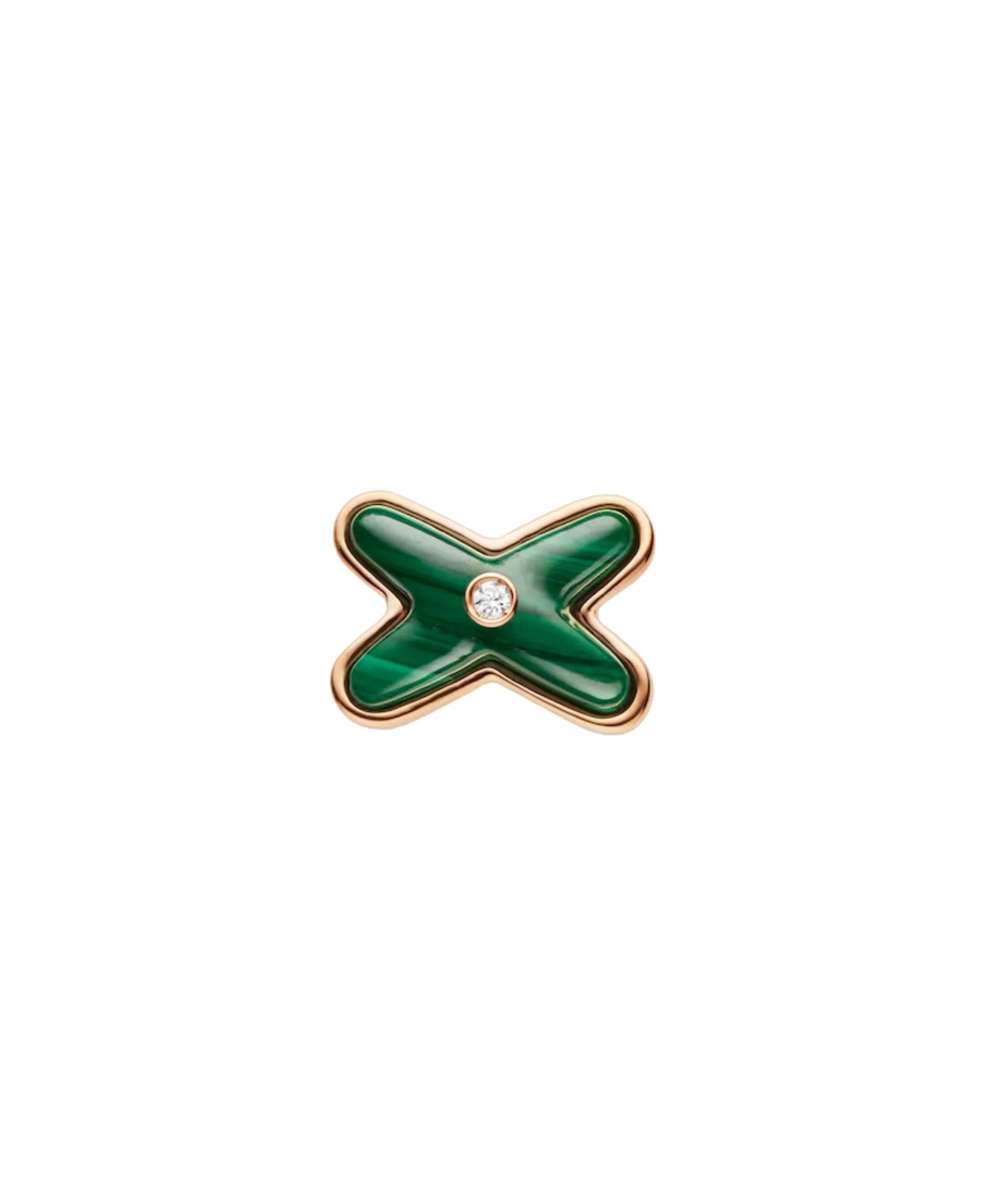 Pendiente Individual Chaumet Jeux de Liens Oro Rosa Malaquita y Diamante | 083975