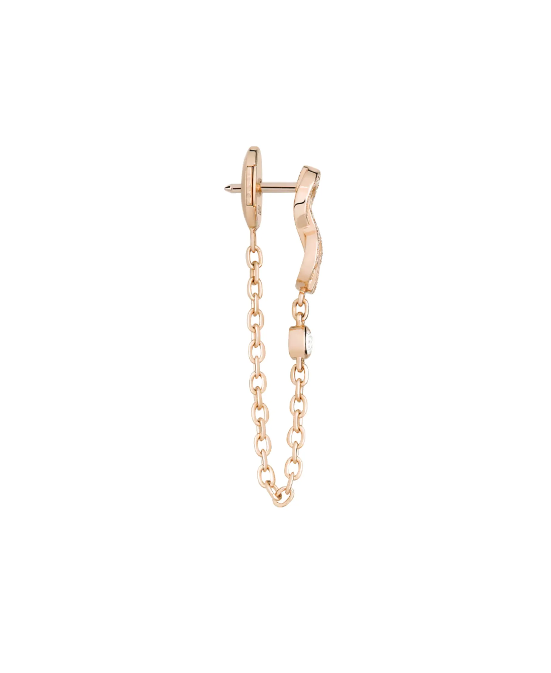 Pendiente Individual FRED Chance Infinie Oro Rosa y Diamantes | 8B0330