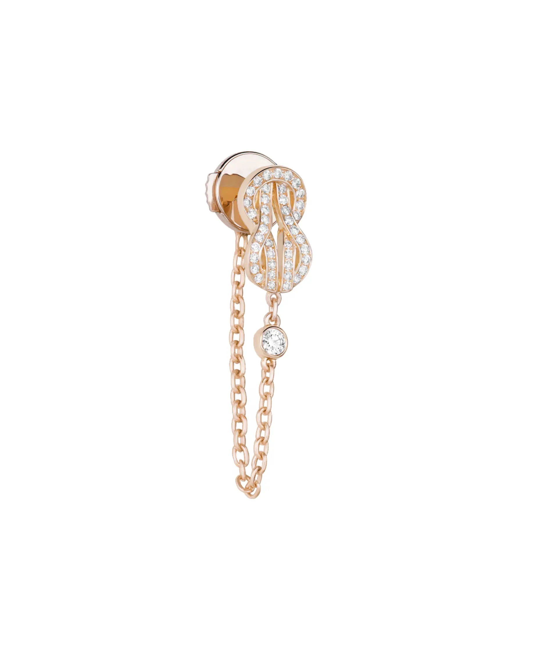 Pendiente Individual FRED Chance Infinie Oro Rosa y Diamantes | 8B0330