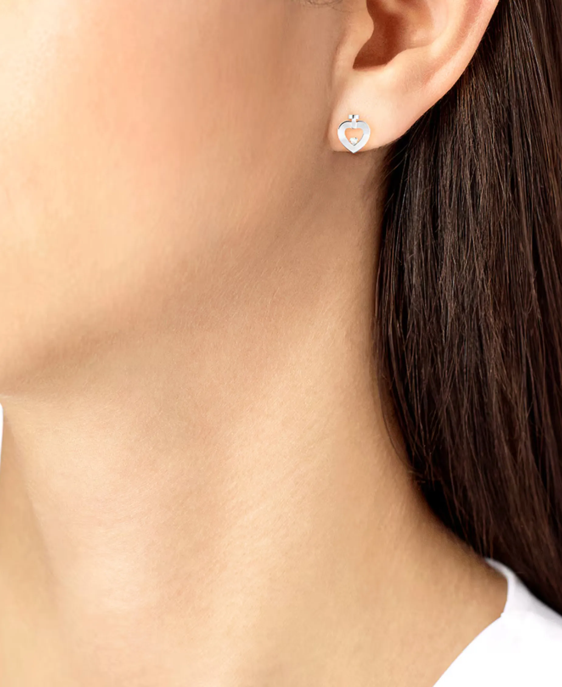 Pendiente Individual FRED Pretty Woman XS Oro Blanco y Diamante | 8B0311
