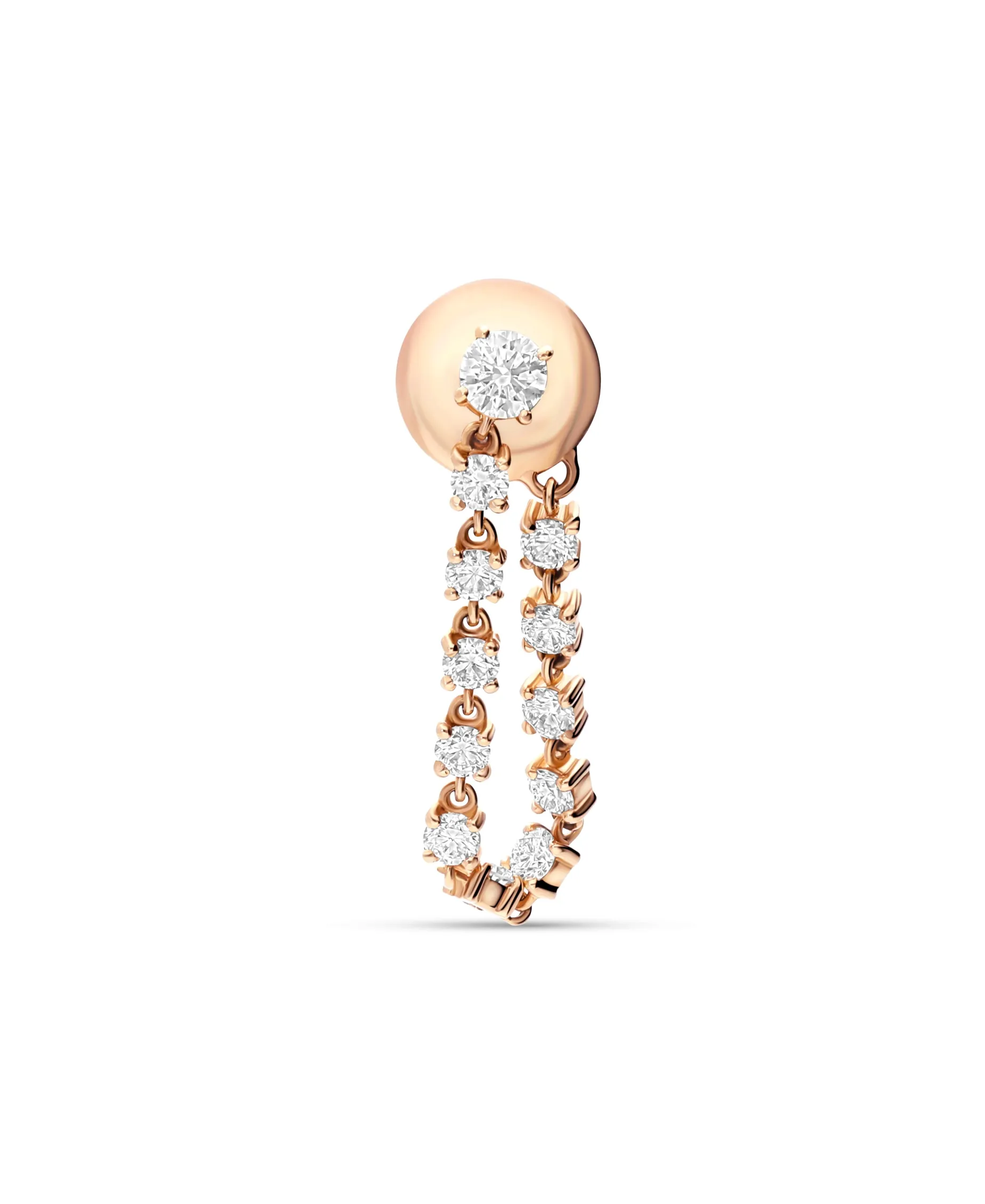 Pendiente Individual Tipo Rivière con Diamantes 0,63 cts en Oro Rosa