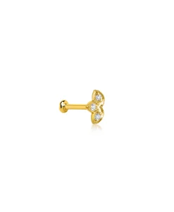 Pendiente LECARRÉ Media Flor Oro y Diamantes | GB198OA.00