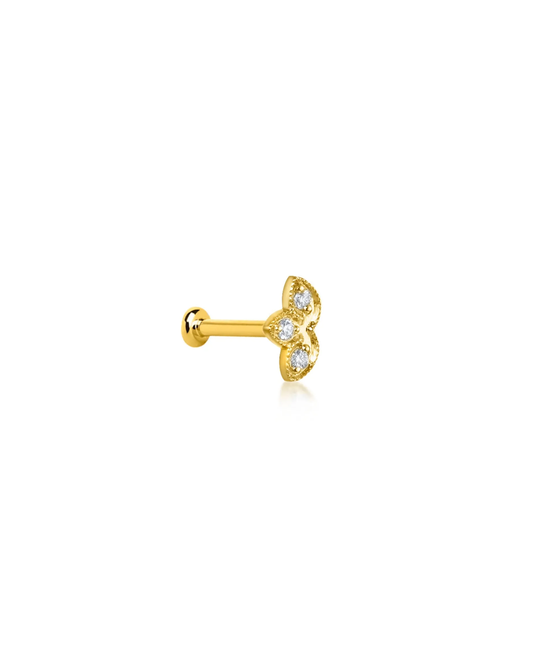 Pendiente LECARRÉ Media Flor Oro y Diamantes | GB198OA.00