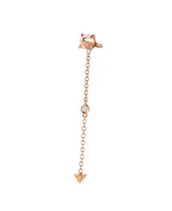 Pendiente Mattioli Eve-R De Botón Individual Largo Con Diamante En Oro Rosa | MRI137R007W