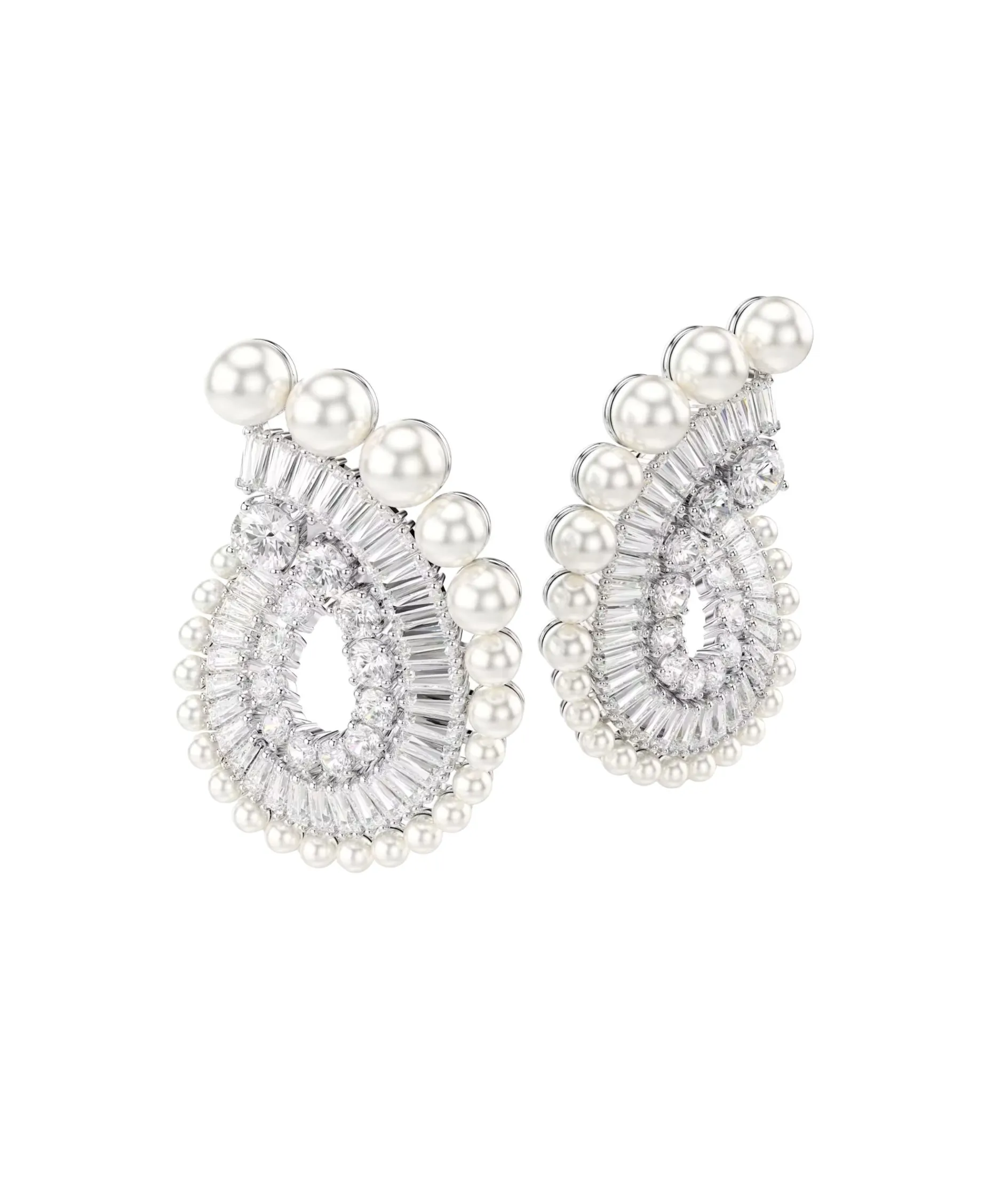 Pendientes Ariana Grande x Swarovski Baño Rodio Circonitas y Perlas de Cristal | 5720869