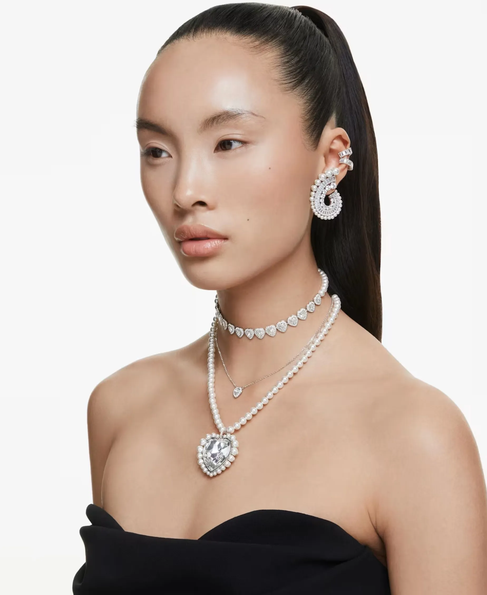 Pendientes Ariana Grande x Swarovski Baño Rodio Circonitas y Perlas de Cristal | 5720869