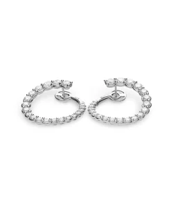 Pendientes Aro Abierto L con Diamantes 4,86 cts en Oro Blanco