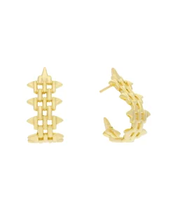 Pendientes Aro Marina García Panther Plata Baño Oro Amarillo | 91238PD
