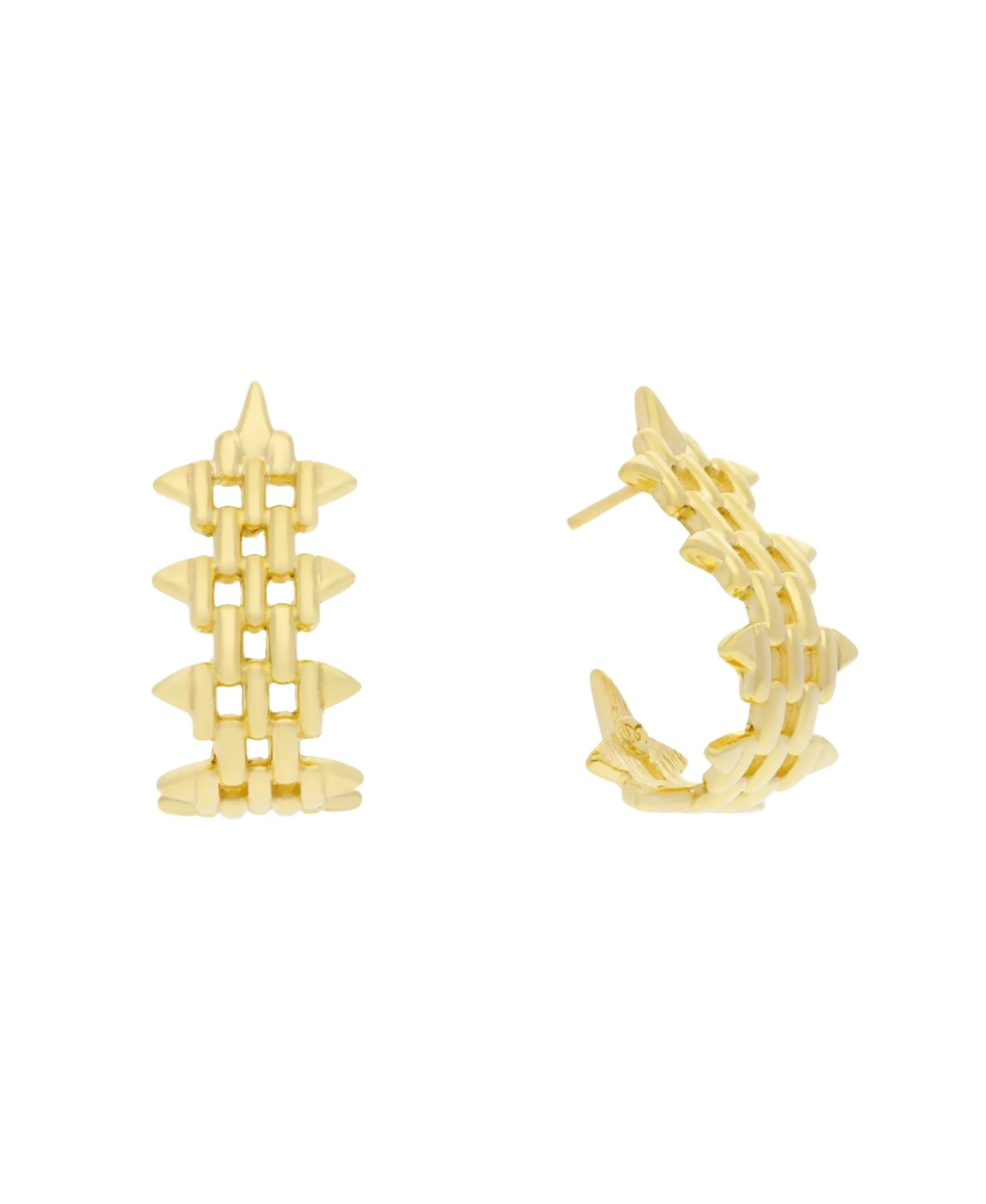Pendientes Aro Marina García Panther Plata Baño Oro Amarillo | 91238PD