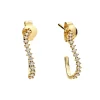 Pendientes Aro Ondulados con Diamantes en Oro Amarillo