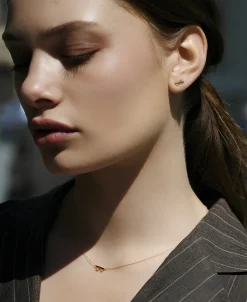 Pendientes Barra con Diamantes en Oro Amarillo