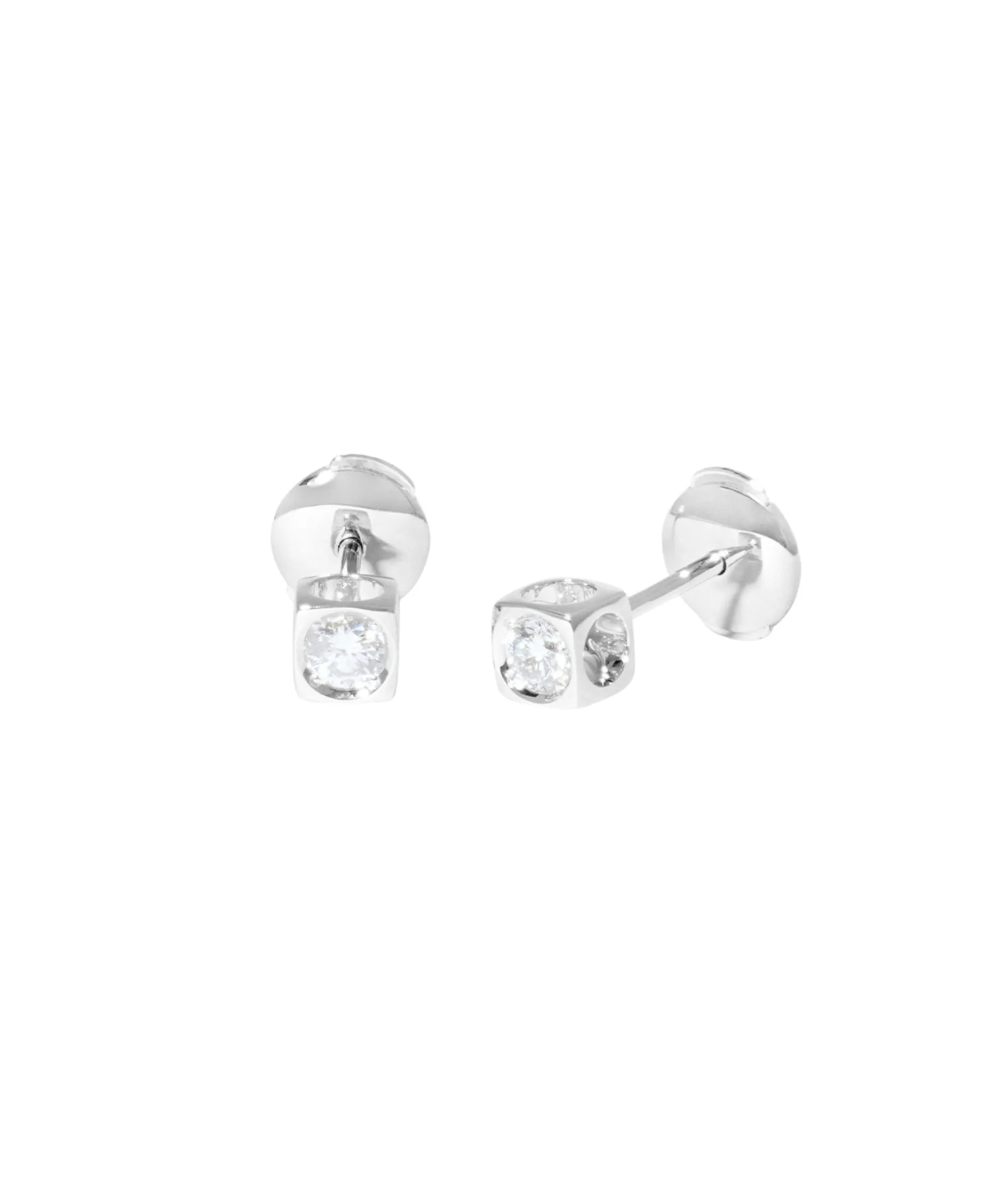 Pendientes Botón Le Cube Diamant Dinh Van en Oro Blanco - 808312
