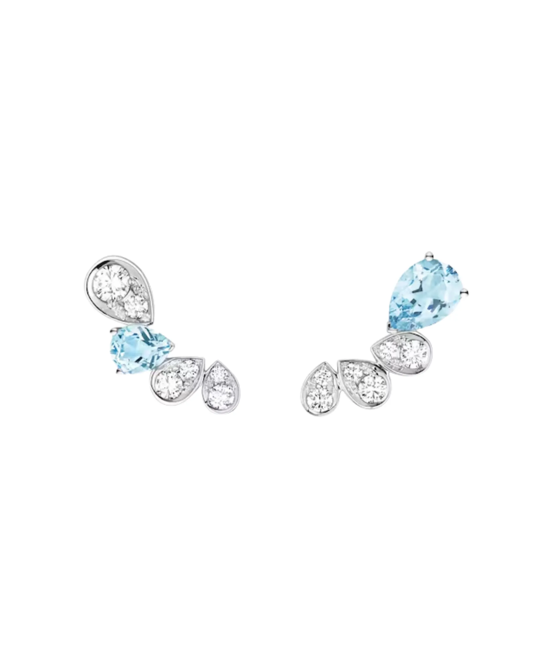 Pendientes Chaumet Joséphine Ronde d'Aigrettes Oro Aguamarinas y Diamantes | 084377