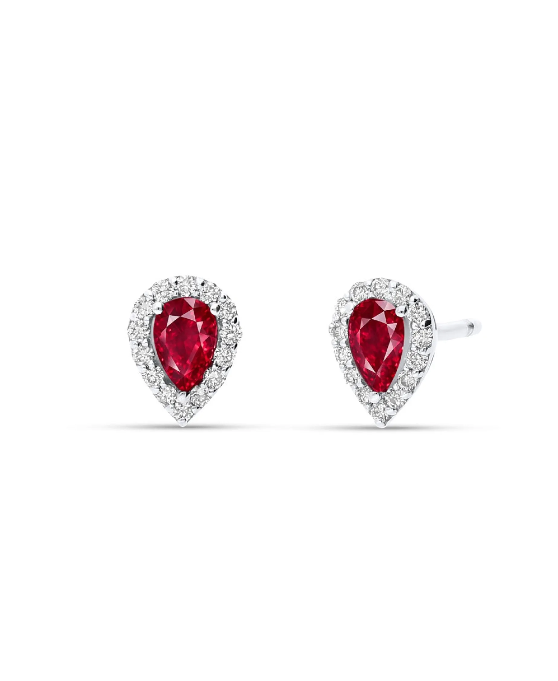 Pendientes con Rubíes Talla Marquise y Diamantes en Oro Blanco | 263JPE588B