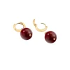 Pendientes Criollas AGATHA París Royal Aro Dorado y Colgante Bola Burdeos | 2370350-473-TU