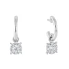 Pendientes de Aro con Colgante Cuadrado Marina García Plata Baño de Rodio | 90472PB