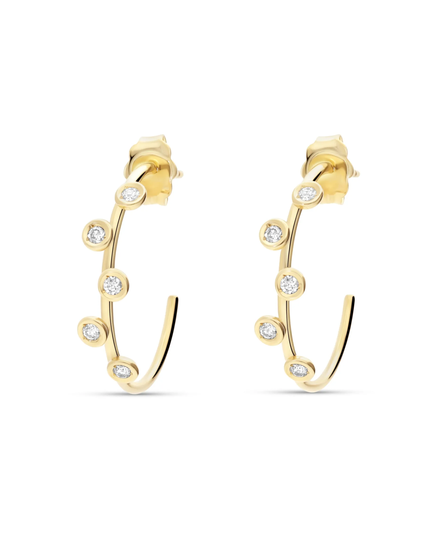Pendientes de Aro con Diamantes en Oro Amarillo