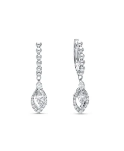 Pendientes de Aro con Motivo de Diamantes Talla Marquise en Oro Blanco