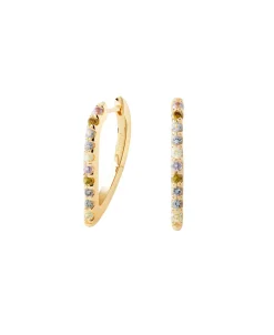 Pendientes de Aro Gloss Multicolor PDPAOLA Plata con Baño de Oro 18K | AR01-G26-U