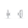 Pendientes de Aro Mini con Diamantes Talla Baguette en Oro Blanco
