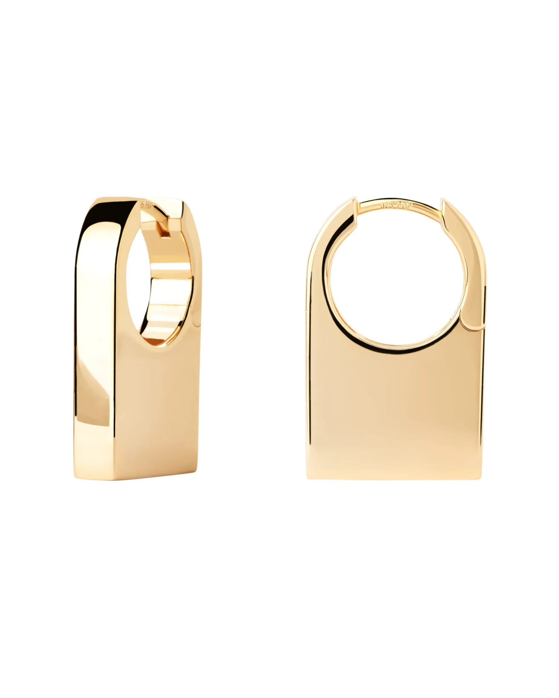Pendientes de Aro PDPAOLA Chicago Plata Baño Oro | AR01-C33-U