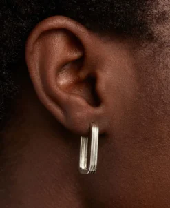 Pendientes de Aro Super Nova PDPAOLA Plata con Baño de Rodio | AR02-503-U