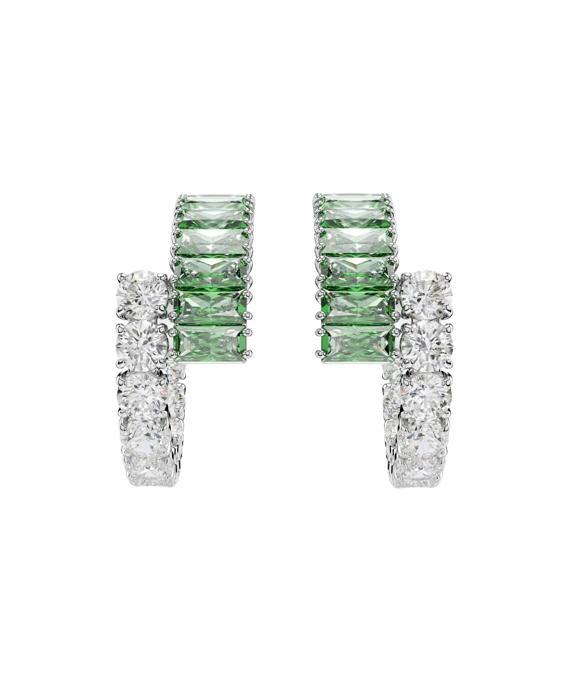 Pendientes de Aro Tallas Mixtas Swarovski Matrix Baño Rodio Circonitas | 5732264