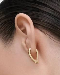 Pendientes de Aro Vento Mini PDPAOLA Plata con Baño de Oro 18K | AR01-G25-U