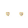 Pendientes de Bebé Corazón con Circonita en Oro Amarillo