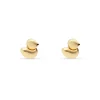 Pendientes de Bebé Pato con Circonita en Oro Amarillo