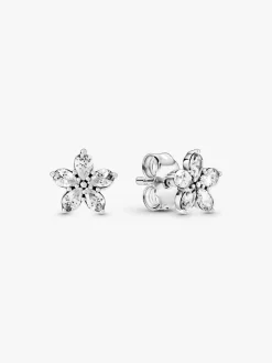 Pendientes de Botón PANDORA Brillante Copo de Nieve - 299239C01