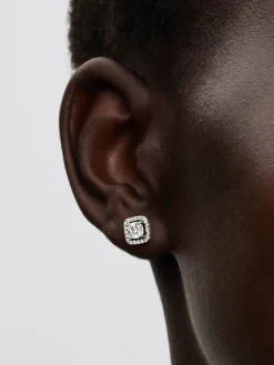 Pendientes de Botón PANDORA Halo Cuadrado Brillante - 293551C02