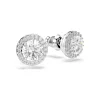 Pendientes de Botón Swarovski Una Angelic Baño Rodio Circonitas | 5636269