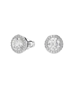 Pendientes de Botón Swarovski Una Angelic Baño Rodio Circonitas | 5636269