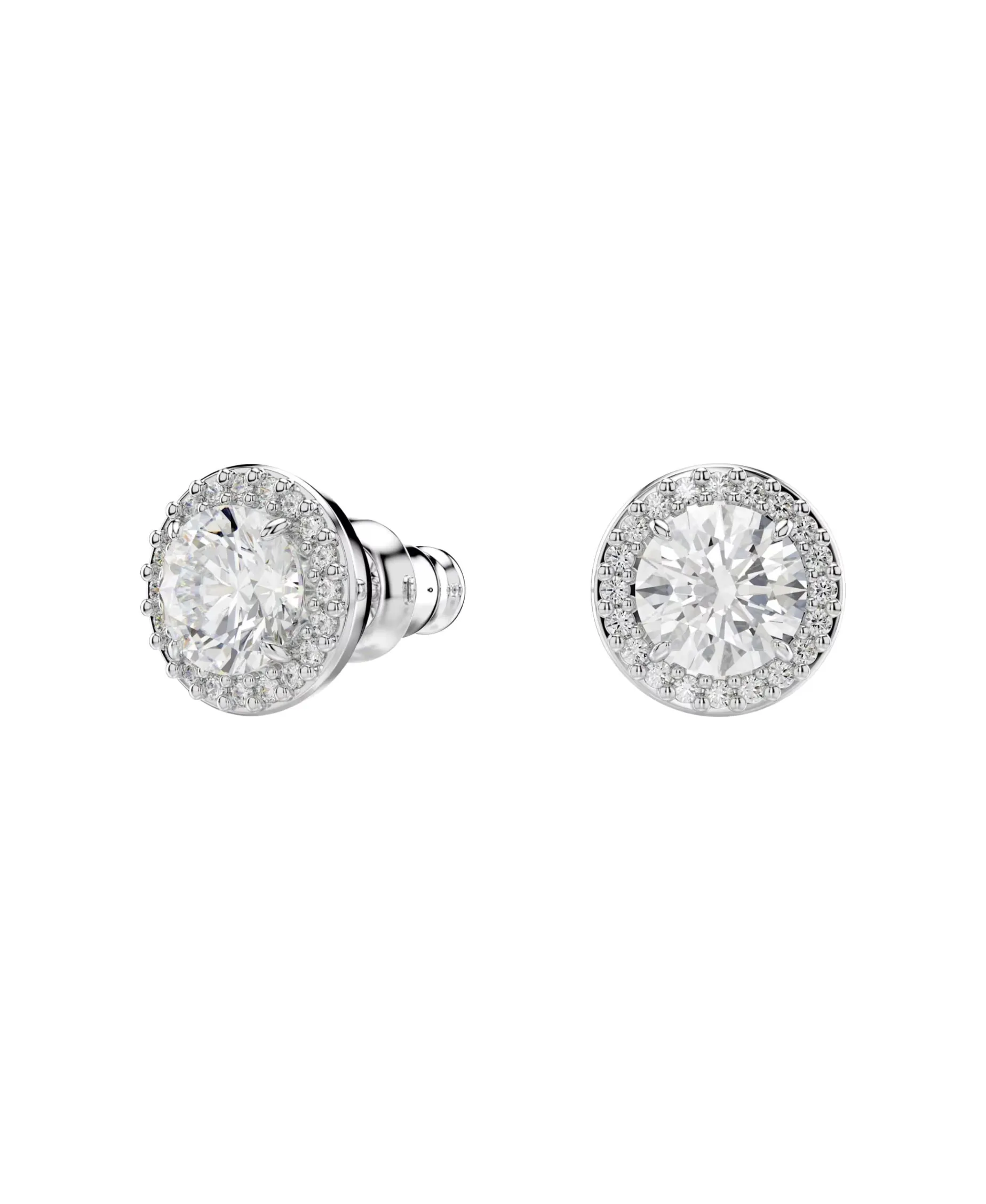 Pendientes de Botón Swarovski Una Angelic Baño Rodio Circonitas | 5636269