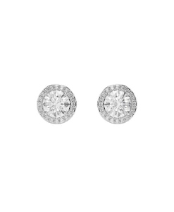 Pendientes de Botón Swarovski Una Angelic Baño Rodio Circonitas | 5636269