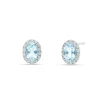 Pendientes de Colgar con Aguamarinas Talla Oval 0,84 cts y Diamantes en Oro Blanco 18K
