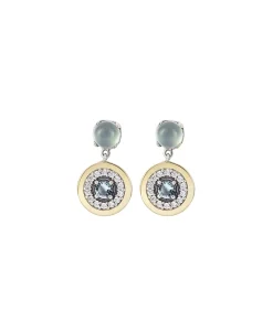 Pendientes DELCERRO Oro y Plata Calcedonia Orla Bisel | 10850