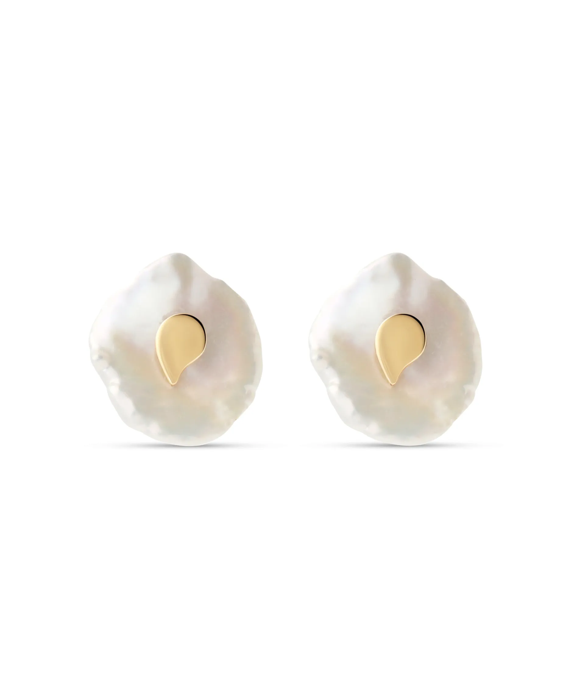 Pendientes de Perla Barroca con Motivo Gota en Oro Amarillo
