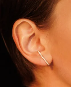 Pendientes D Gold&Roses Shewel Oro Blanco Diamantes | GR-510.1