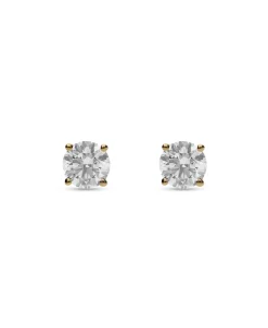 Pendientes Diamante Solitaro 0,60 cts en Oro Amarillo